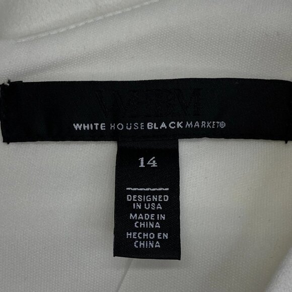 White House Black Market Cap Sleeve Draped Midi Dress • Size 14 • Ecru White - Picture 6 of 12